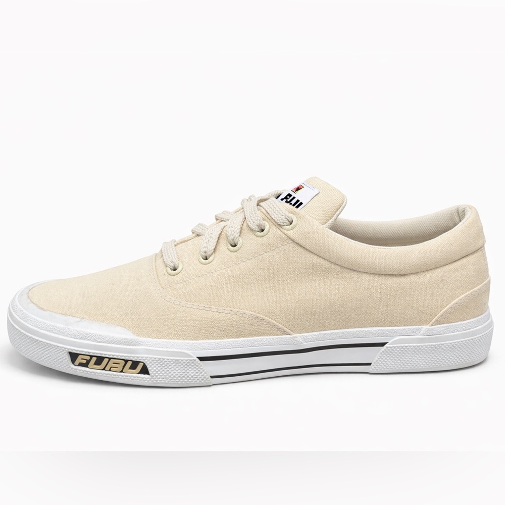 FUBU Low-Top Canvas Sneakers Men’s Size 9 Beige Vulcanized Sole NEW No Tags